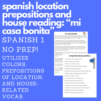 Preview of "Mi Casa Bonita" Long-Form Reading Comprehension Activity (Spanish 1)