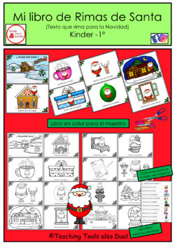 Preview of Mi Libro de Rimas: "Dónde está Santa?" - K, 1º (Texto Navideño que rima Español)