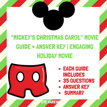 Preview of "Mickey's Christmas Carol" Movie Guide + Answer Key | Engaging Holiday Movie