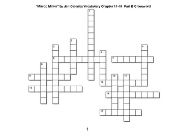 “Mirror, Mirror” by Jen Calonita Vocabulary Prologue–Chapter 3﻿ A ﻿Crossword