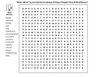 Mirror, Mirror” by Jen Calonita Vocabulary Prologue–Chapter 3﻿ A ﻿Crossword