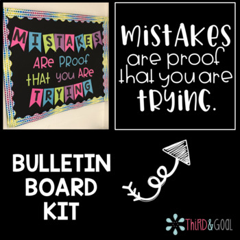 Preview of "Mistakes Are Proof That You Are Trying" Bulletin Board Kit