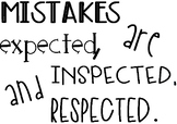 "Mistakes are expected, inspected, and respected" Editable