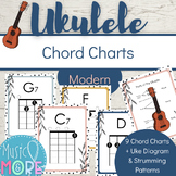 {Modern} Ukulele Chord Charts + Diagram incl. Strumming Patterns