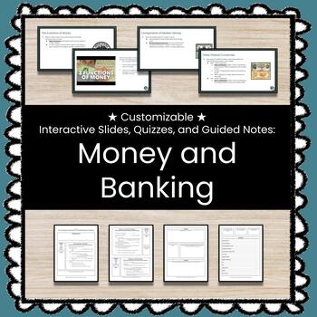 Preview of ★ Money and Banking ★ Unit w/Slides, Guided Notes, and Quizzes