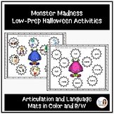 "Monster Madness"  Halloween Speech and Language Activities