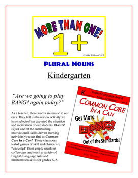 Preview of "More Than One!" Plural Nouns Kindergarten Common Core Game