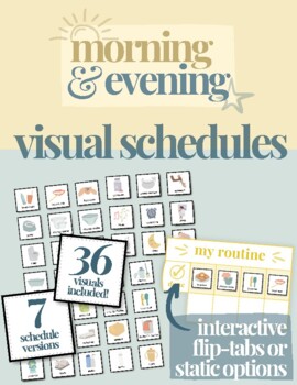 Preview of ** Morning + Evening Routines Visual Schedules (7 Templates + 36 Images) **