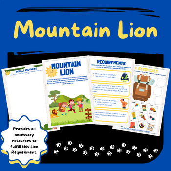 Preview of Mountain Lion, Lion Cub Scout Requirement