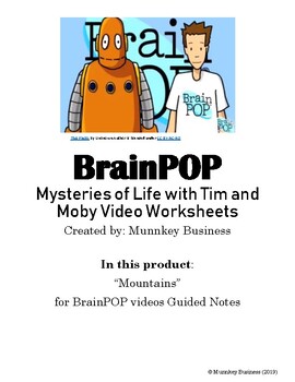 Preview of "Mountains" for BrainPOP video - Distance Learning