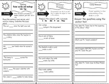 Preview of "Mr. Tanen's Tie" Skills Trifold aligned to Journeys Lesson 16