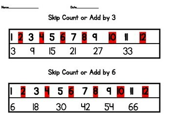 Preview of (Multiplication for Beginners) Skip Count or Add by 3, 6,7,8,9 and 10