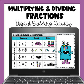 Preview of  Multiplying and Dividing Fractions Fun Digital Activity Google Classroom