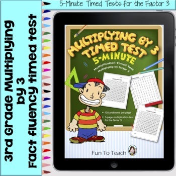 Preview of Multiplication Timed Test & Assessment - Multiplication Practice 3rd Grade by 3s