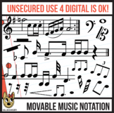 Music Notes - MOVABLE Digital Pieces - Musical Notation Clip Art