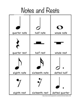 Music ♪ Notes ♪ and ♪ Rests ♪ $FREE Handout by Christine Stanley