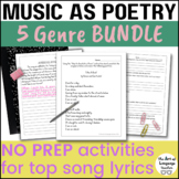 National Poetry Month Bundle, Middle School Song Lyrics An