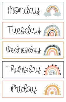 Preview of {Muted Rainbow Theme} Calendar Labels - Days of the Week, Months, Years