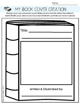 Preview of "My Book Cover Creation" Worksheet: Text Features for Early Learners