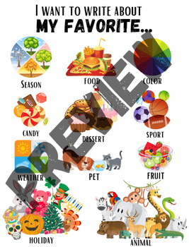 Preview of "My Favorite..." Writing Center Activity and Poster