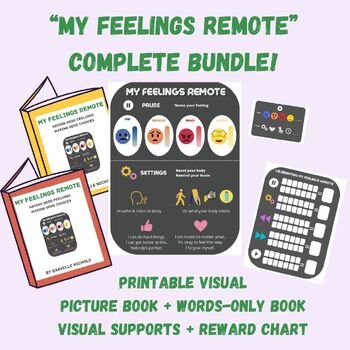 Preview of "My Feelings Remote" COMPLETE BUNDLE for Emotional Regulation!