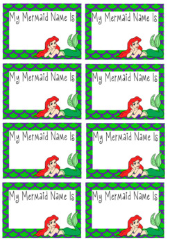 Kid's Labels: Mermaid Name Labels For Kids