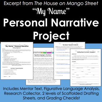 Preview of "My Name" Personal Narrative Project | The House on Mango Street | Writing