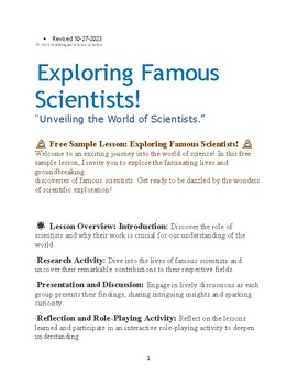 Preview of "Exploring Famous Scientists!"- A Free Sample Lesson