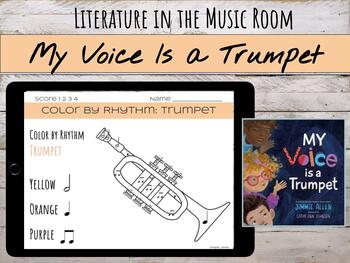Preview of "My Voice is a Trumpet" Book-based Music Lesson | Sixteenth Notes | Instruments
