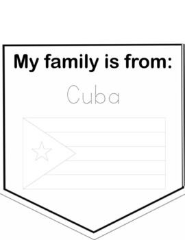 Preview of “My family is from” Hispanic Heritage Month Pennant (ENGLISH)