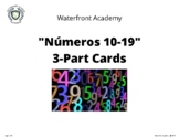 "Números (10-19)" Montessori 3-part cards (cursive)