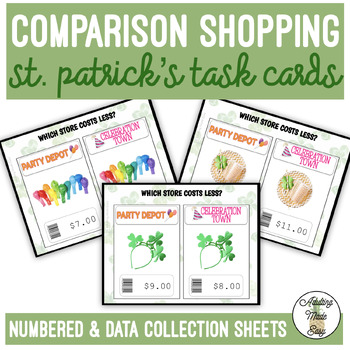 Preview of St. Patrick's Comparison Shopping Task Cards