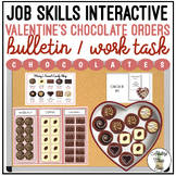 Valentine's Chocolate Order Interactive Bulletin Board Work Task