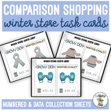 Winter Store Comparison Shopping Task Cards