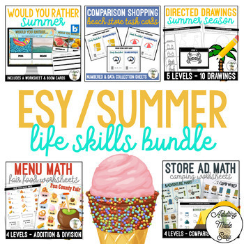 Preview of Life Skills ESY / Summer Bundle