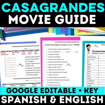 Preview of The Casagrandes Movie Guide English & Spanish Sub Plans End of the Year Activity