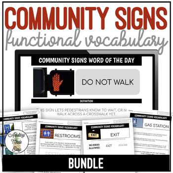 Preview of Community Signs Functional Vocabulary BUNDLE