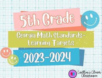 Preview of *NEW* 5th Grade Georgia Math Standards Learning Targets (Groovy Theme)