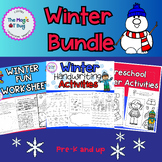 BUNDLE Winter Themed Worksheets - Handwriting - Visual Perceptual