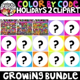 **NEW-Color by Code Holidays 2 Clipart Growing Bundle