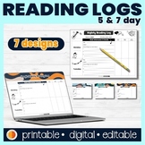 Digital Print and Editable Reading Homework Logs | Google 