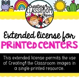 **NEW- Extended License for Printed Centers (Creating4 the