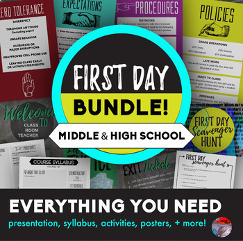 Preview of FIRST DAY BUNDLE for Middle & High School - Save 15%!