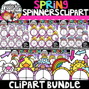 Preview of Spring Clipart Spinners Bundle {Math, Counting Clipart}
