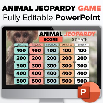 Preview of ⭐NEW⭐ GRADE 7 MATH Jeopardy POWERPOINT Game
