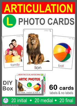 Preview of /L/ Articulation 60 Photo Flash Cards : Speech Therapy