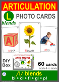 /L/ BLENDS Articulation 60 Photo Cards : Speech Therapy