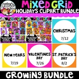 *NEW- Mixed Grid Holiday Puzzles Clipart Growing Bundle {P