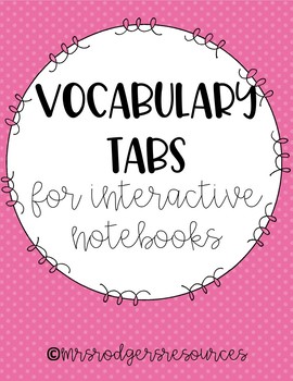 Preview of Vocabulary Tabs for Interactive Math Notebook