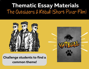 Preview of *NEW* Outsiders Thematic Essay--Find a Common Theme with Kitbull (Pixar Film)